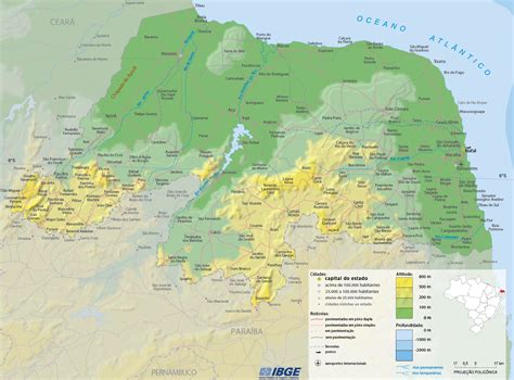 Map of the State of Rio Grande do Norte