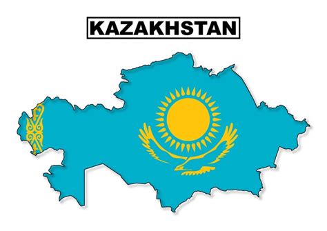 Premium Vector | Kazakhstan flag map in vector