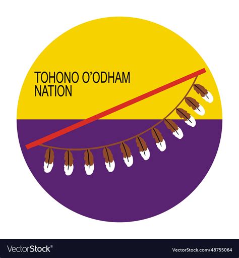 Circle badge tohono o odham nation indian Vector Image