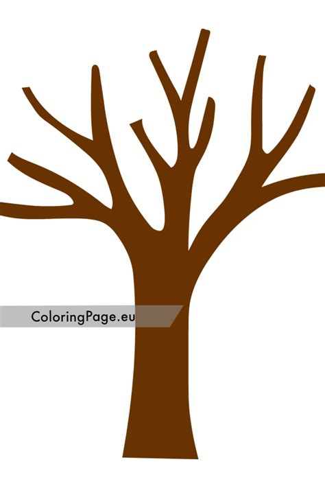 Brown Tree Without Leaves | Coloring Page