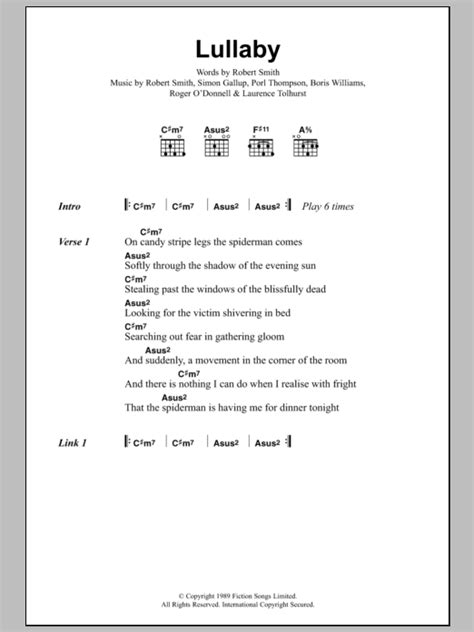 Lullaby by The Cure - Guitar Chords/Lyrics - Guitar Instructor