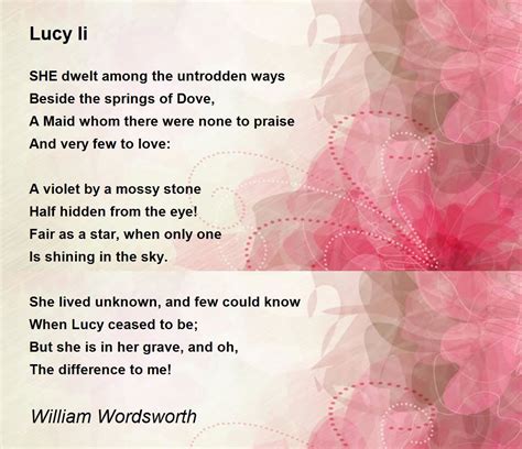 Lucy Ii - Lucy Ii Poem by William Wordsworth