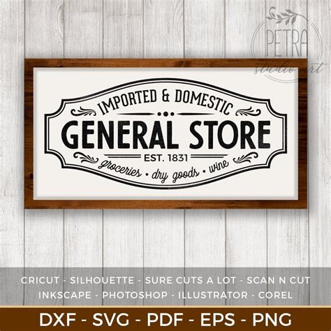 General Store Sign SVG Cut File for Vintage Rustic Home Decor - Etsy