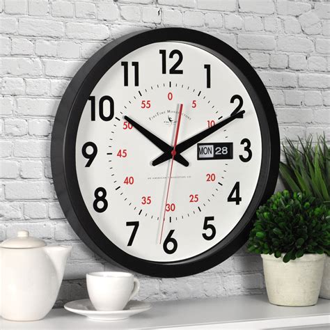 FirsTime & Co.® Day Date Wall Clock, American Crafted, Black, 14 x 2 x ...