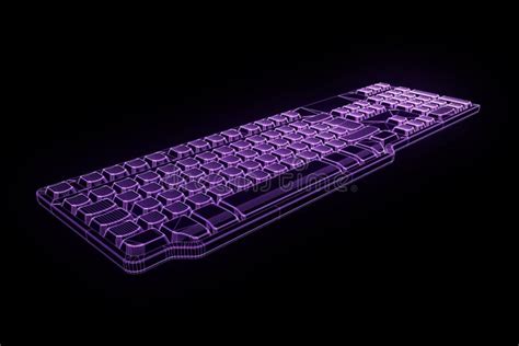 PC Keyboard in Hologram Wireframe Style. Nice 3D Rendering Stock ...