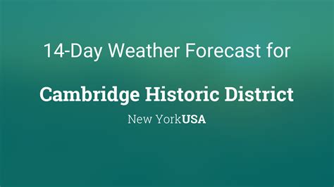 Cambridge Historic District, New York, USA 14 day weather forecast