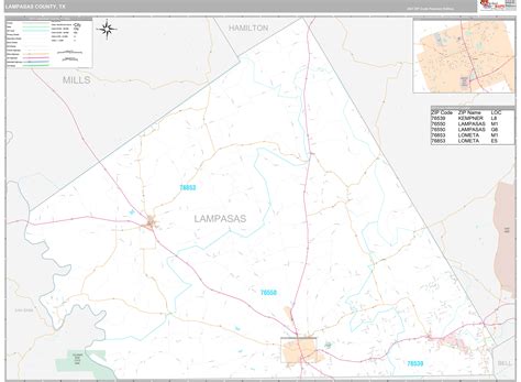 Lampasas County, TX Wall Map Premium Style by MarketMAPS - MapSales