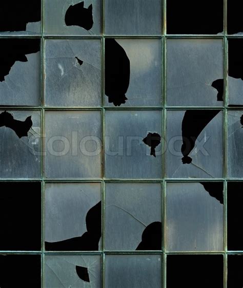 Seamless window with broken glass ... | Stock image | Colourbox