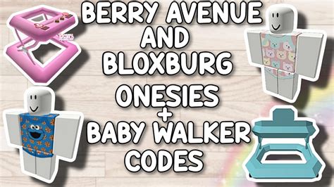 BABY ONESIES & BABY WALKER CODES FOR BERRY AVENUE, BLOXBURG & ALL ROBLOX GAMES THAT ALLOW CODES ...