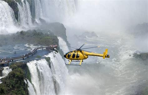 Helicopter Flight Over Iguazu Falls. Mesmerizing Scenes. Argentina