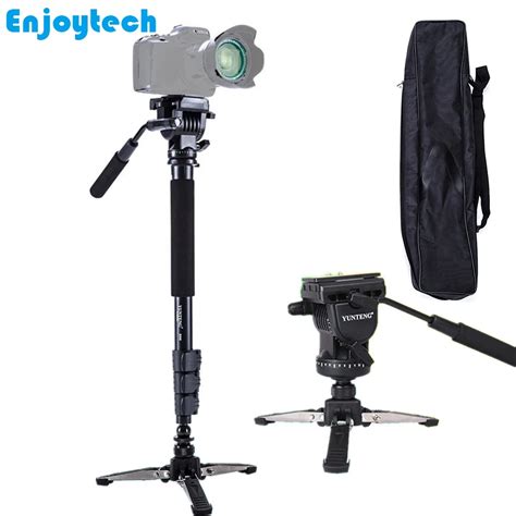 Professional Photography Monopod With Hydraulic Pan tilt Head Gimbal For DV DSLR Mini Table ...