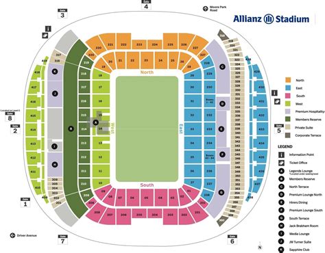 Sydney Football Stadium Seating Chart with Rows and Seat Numbers 2024