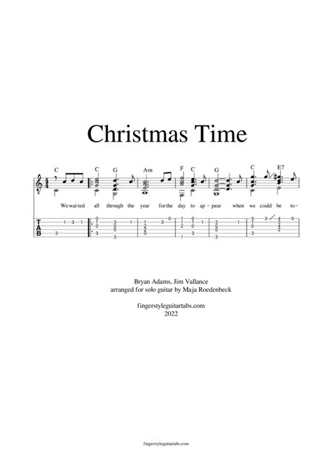 Christmas Time (arr. Maja Roedenbeck) by Bryan Adams Sheet Music for ...