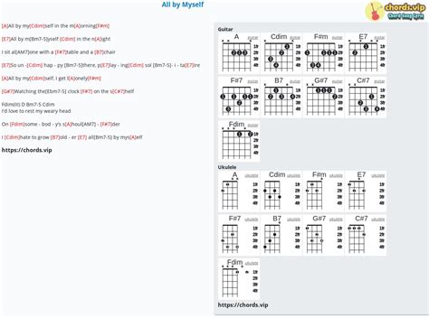 Chord: All by Myself - tab, song lyric, sheet, guitar, ukulele | chords.vip