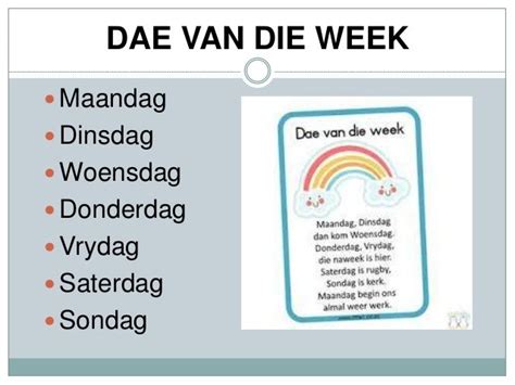 Dae van die week