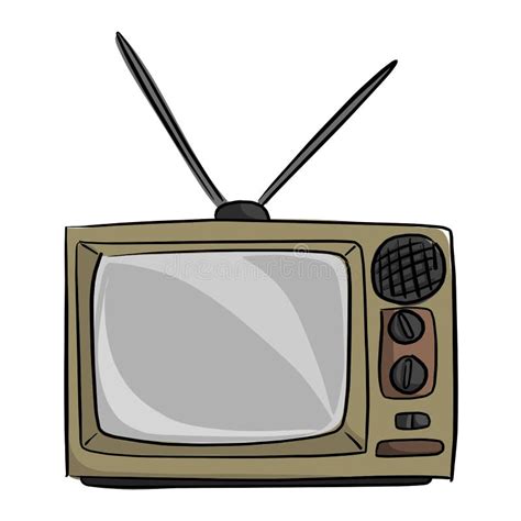 Old Vintage TV Vector Illustration Sketch Doodle Hand Drawn with Stock ...