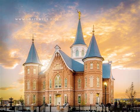 Provo City Center Temple Front Sunset - LDS Temple Pictures