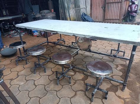 Rectangular Stainless Steel Dining Table, 8 Seater, Table Dimensions ...