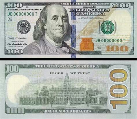 NEW $100 DOLLAR BILL FRONT BACK | cash | Pinterest | Dollar bills, Ink and Bill o'brien