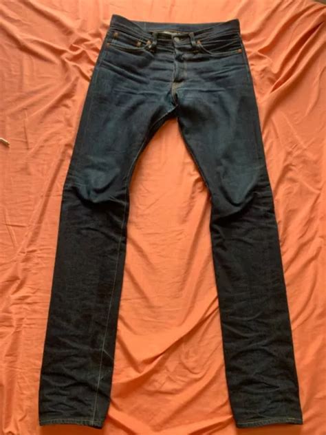 MEN'S FLAT HEAD X Self Edge BSP-AI Selvedge Denim Jeans 31 32 x 36 Skinny Slim $90.00 - PicClick