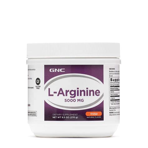 GNC L-Arginine 5000mg - Orange, 30 Servings, Increases Nitric Oxide Productioin - Walmart.com ...