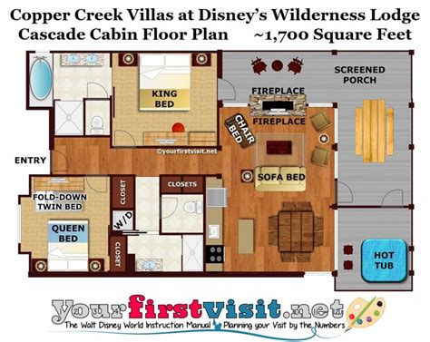 Disney Copper Creek Cabin Floor Plan - floorplans.click