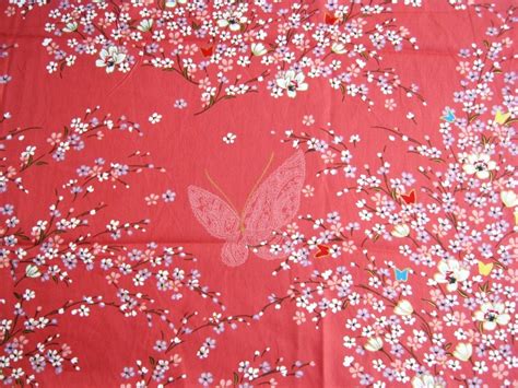 Japanese Kimono Cotton Fabric Lovely Pink White Blue Sweet