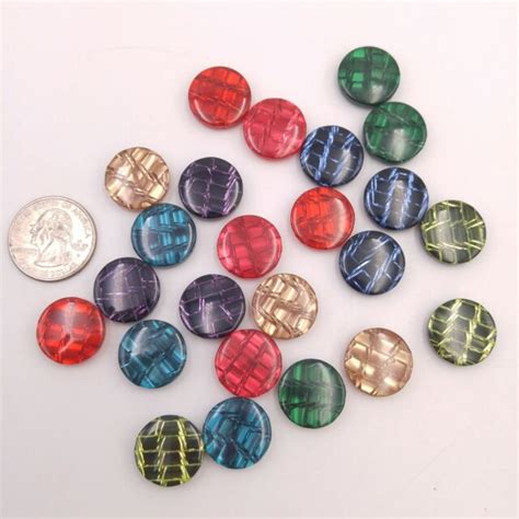 Lot of 24 Acrylic Plastic Buttons Patterned - Colorful | eBay