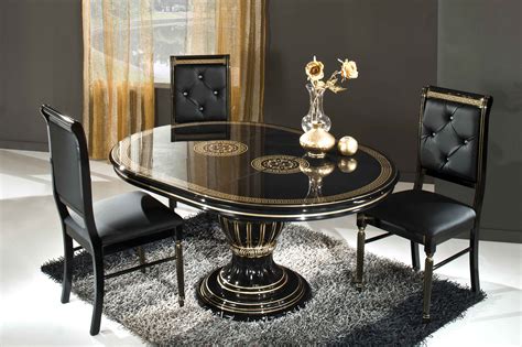 Dining Room: Modern Black Round Pedestal Dining Table And Extendable Or ...