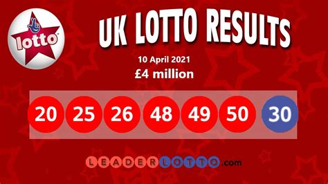 UK National Lotto Results and Lottery Winning Numbers for Saturday, 10 ...