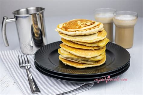 Deliciously Fluffy Vegan Maple Syrup Pancakes - veganvvocals.com