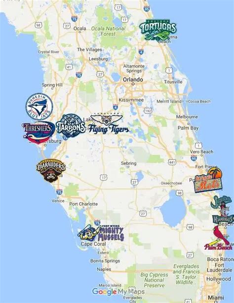 Florida State League Map | Teams | Logos - Sport League Maps