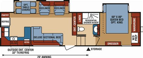 travel trailers with rear kitchen floor plans - Google Search | Rv floor plans, Floor plans ...