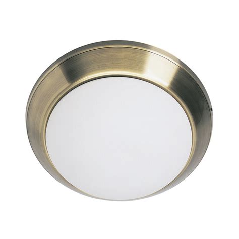 Shop Lite Source 16.5-in W Antique Brass Ceiling Flush Mount Light at Lowes.com