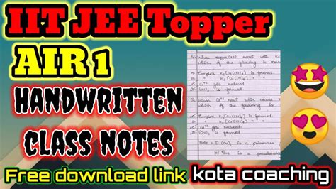 IIT JEE topper handwritten class notes | IIT jee air 1 handwritten ...