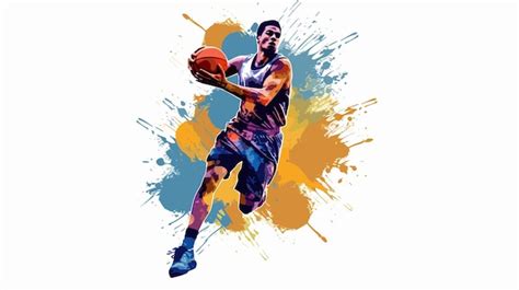 Premium Vector | Basketball player drawing on white background vector