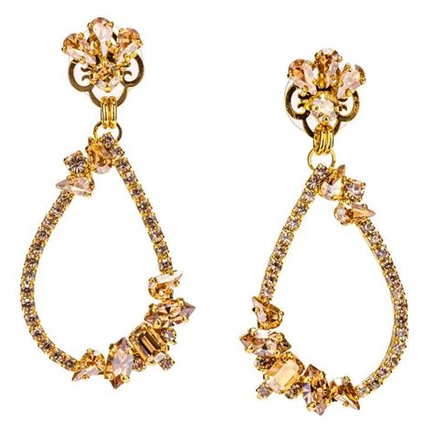 Dazzle Golden Crystal Earrings by LK Designs If you are looking for some razzle-dazzle, look no ...