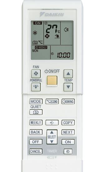 Daikin Mini Split Remote Symbols