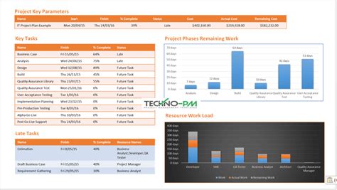 One Page MS Project Status Reporting Template - Download MPP Template ...