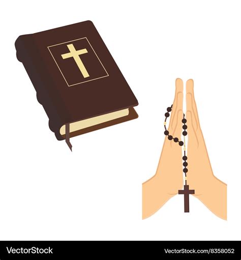 Praying Hands With Bible And Rosary