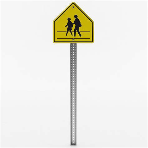 School Crossing Sign 3D model | CGTrader