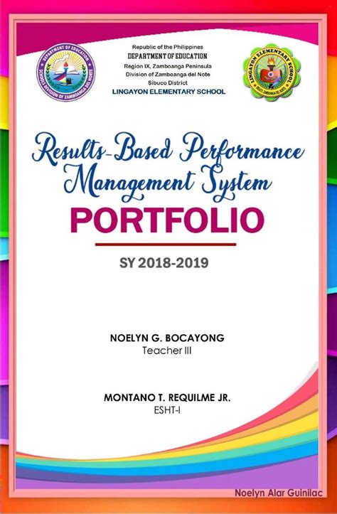 RPMS Portfolio Cover Nhoe.docx | Teaching portfolio, Teacher portfolio, Portfolio covers