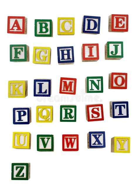 Wood Block Letters. Colorful wood block letters isolated on a white ...