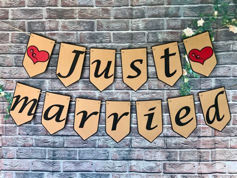 JUST Married Banner Wedding Banner-just Married Car Sign-wedding Photo Prop-wedding Announcement ...