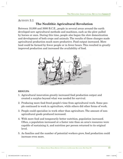 The Neolithic Agricultural Revolution