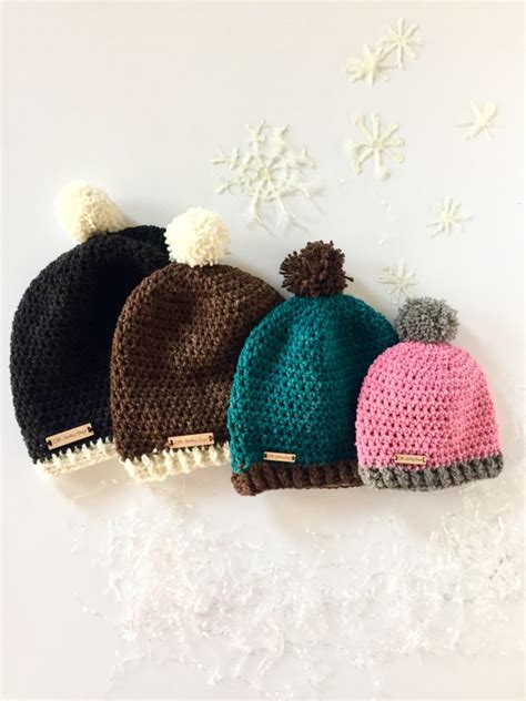 Hello Winter Pom-Pom Hat in merino wool by Little Monkeys Designs