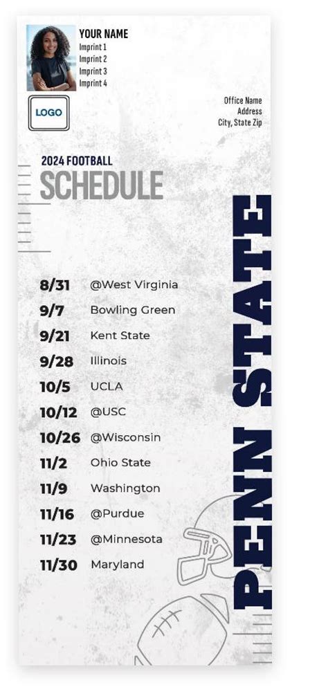 Custom Penn State Nittany Lions Football Schedule Magnets | Free Samples| Truly Engaging