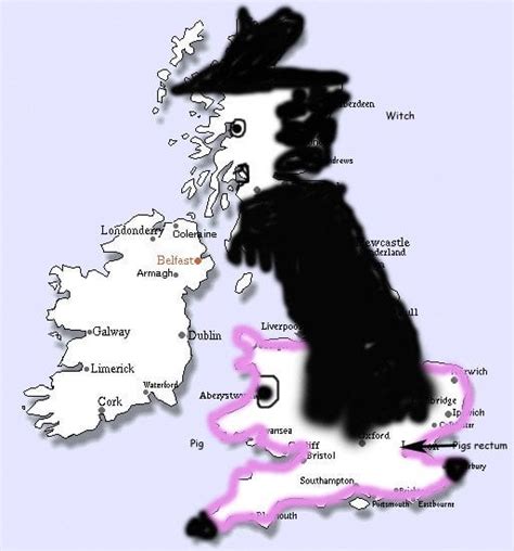 The UK is the shape of a witch riding a pig. that is all. : r/pics