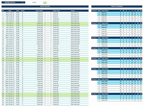 10 Team Schedule Template