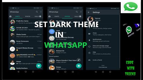 set dark theme in #whatsapp [dark theme] - YouTube